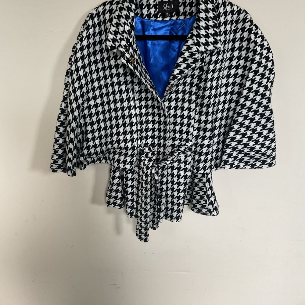 Luii Women's Black and White Houndstooth Jacket
